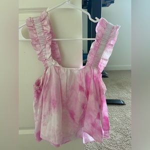 Zara cropped top pink tie die
